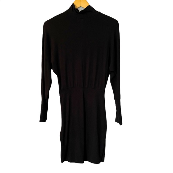 Dynamite Mock Neck Ladies Black Dress - Picture 2 of 4